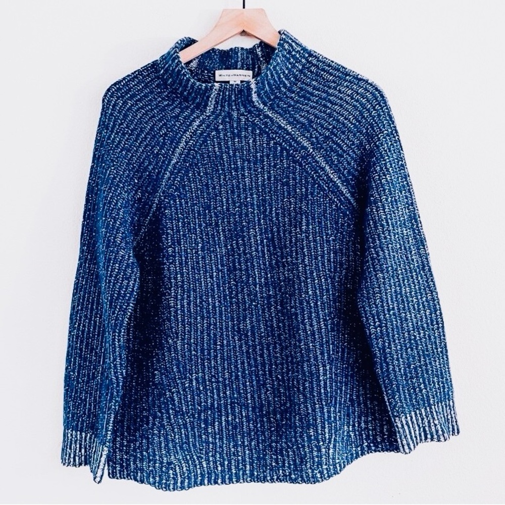 White + Warren Blue Sweater